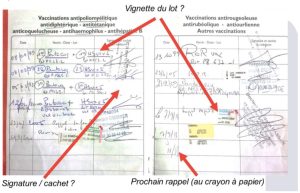 Le carnet de vaccination actuel