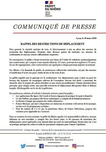 communiqué préfet déplacements coronavirus