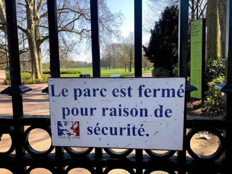 Parc tête d'Or Lyon fermé à cause du Coronavirus