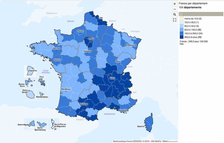 coronavirus taux incidence en France