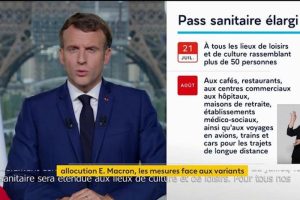 Emmanuel Macron décrit l'élargissement du pass sanitaire.