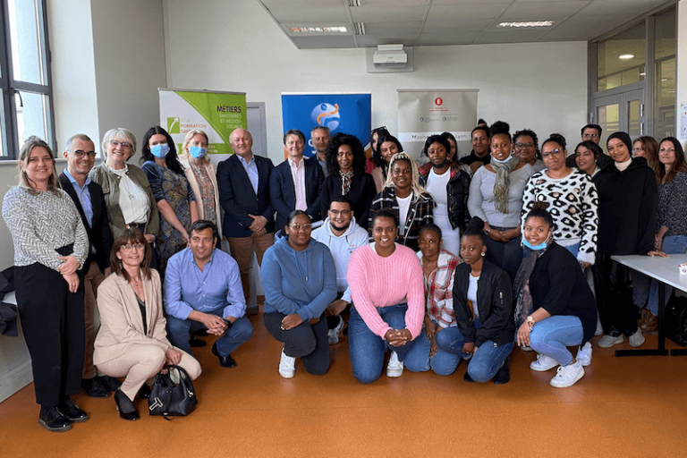 Une promotion de futurs aides-soignants en alternance au Pôle Formation Santé du groupe ACCPA.