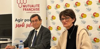 Yves Perrin, Yves Perrin, président de la Mutualité française Auvergne-Rhône-Alpes et Claire Peigné, présidente de l’Association des maires du Rhône, le 1er février 2024 à Lyon.