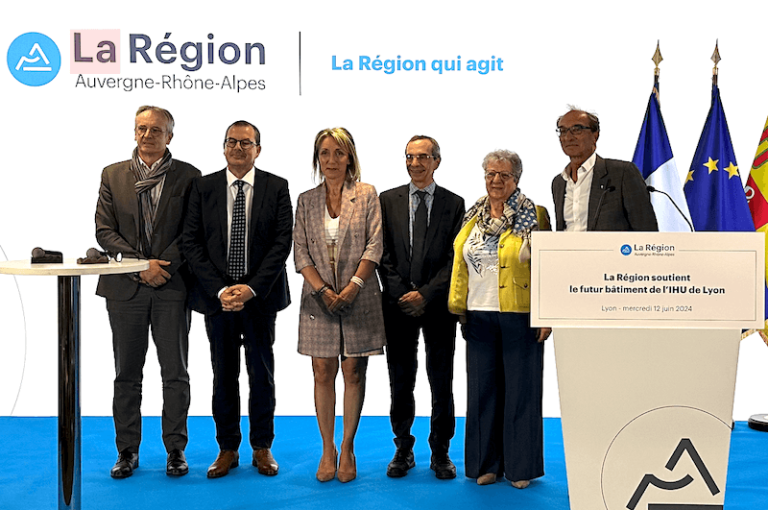 Inauguration de l'IHU de Lyon, le 12 juin 2024 à l'hôpital de la Croix-Rousse.