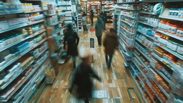 Une pharmacie pleine à craquer de personnes venues se faire vacciner contre la grippe, mais le stock est épuisé.