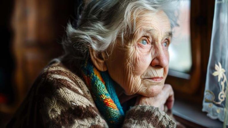 Une personne âgée atteinte de la maladie à corps de Lewy.