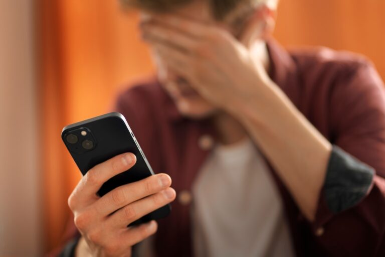 Un jeune homme au bord de la dépression à cause du temps qu'il passe sur les réseaux sociaux.